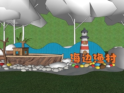 现代原木教育校园景观 校园文化景观 校园导视景观 区域文化导视