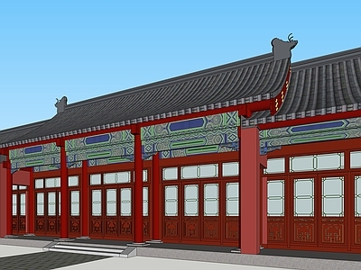 中式古建筑 古建筑 四合院 北方 官式 彩画