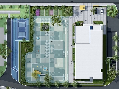 现代教育校园景观 幼儿园 幼儿园围墙 幼儿园活动场地 幼儿活动场地