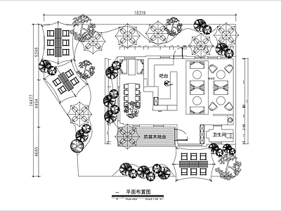 现代咖啡厅 露营 咖啡馆 平面布局 施工图