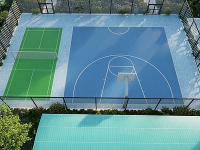 现代篮球场 户外篮球场