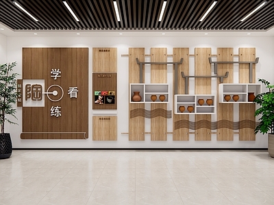 现代文化墙 校园文化墙 陶艺主题墙