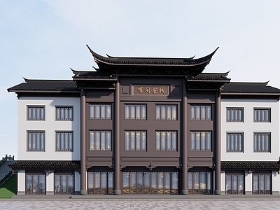 新中式现代酒店建筑 山地酒店建筑 民宿