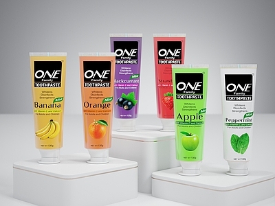 洗浴用品 现代牙膏 水果牙膏 彩色牙膏 软管 翻盖牙膏