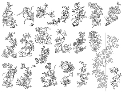现代花 各种花汇图块 施工图