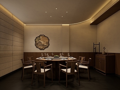 新中式现代包厢 餐饮包间 新中式包间 商务餐包间