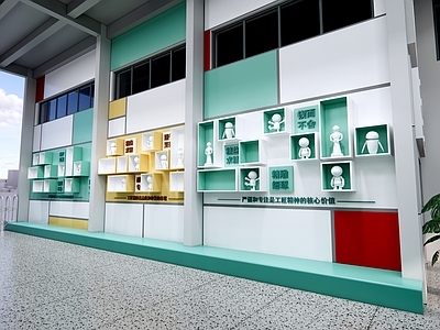现代其他学校空间 学校走廊 艺术展柜