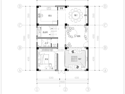 现代别墅建筑 三层独栋别墅平面 自建房平面 农村别墅 占地面积117平 建筑面积278平 施工图