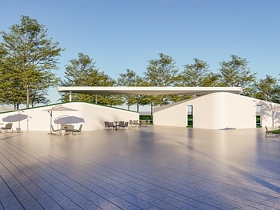 现代其他景观小品 景观亭 休息亭