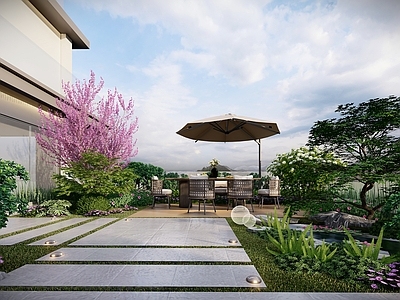 现代屋顶花园 简约庭院屋顶花园