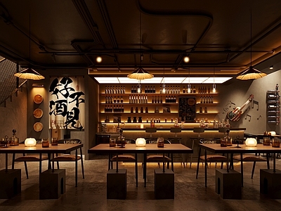 工业现代酒吧 现代酒吧 工业风酒吧 清吧 清吧吧台 酒水柜
