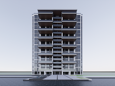 现代高层住宅 公建化立面