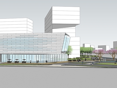现代售楼处建筑 售楼部建筑 售楼部规划 展示区