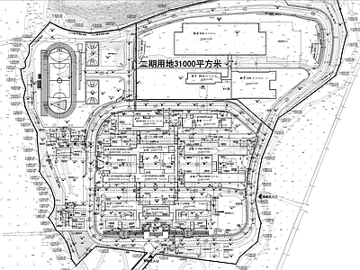 现代学校建筑 特殊学校总图 施工图
