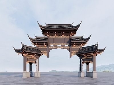 新中式现代小公建 牌坊