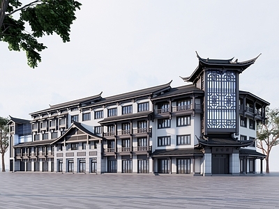 新中式现代餐饮建筑 酒店 餐饮 民宿