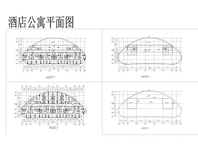 现代轻奢酒店建筑 酒店公寓平面 施工图