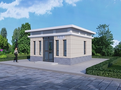 现代小公建 公共厕所 岗亭 管理房 卫生间