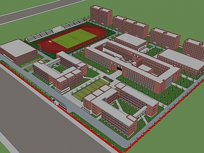 现代简约学校建筑 学校设计 现代学校规划 学校庭院