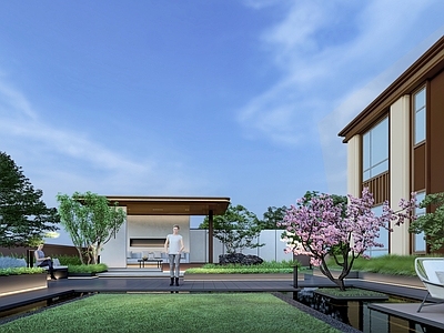 现代屋顶花园 屋顶花园 现代庭院 庭院空间
