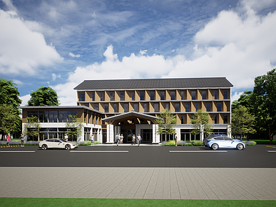 现代酒店建筑 温泉酒店建筑 多层酒店建筑