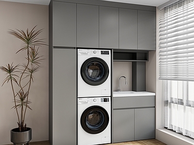 现代轻奢洗衣机柜 现代洗衣机柜 阳台柜