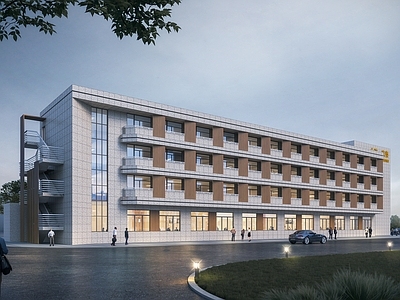 现代新中式小公建 现代多层办公 现代多层宿舍楼