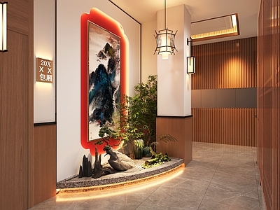 新中式中式中餐厅 中餐厅过道 餐饮 中式餐厅 新中式餐厅