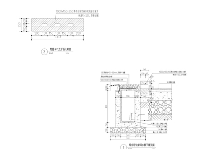 现代综合景观图库 侧排路沿石 路沿石 施工图