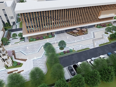 现代办公园区景观 现代工厂景观 现代办公空间景观