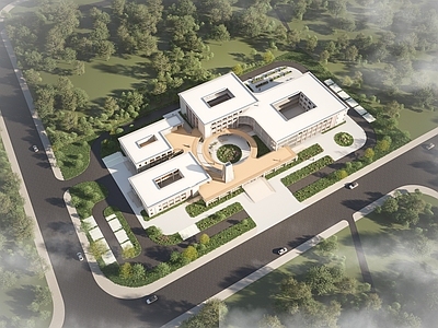 现代简约医院建筑 养老院 疗养院