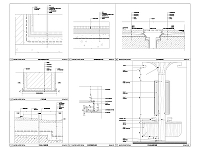 现代极简公共卫生间 卫生间地漏详图 卫生间门槛详图 卫生间门套详图 商场卫生间 卫生间地面防水详 施工图