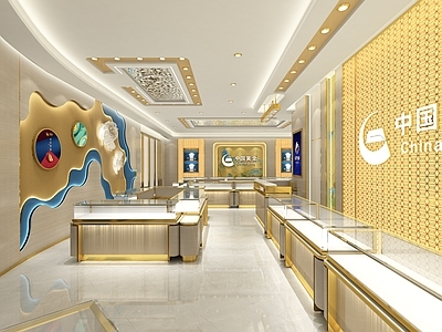 新中式珠宝店 国潮中国黄金店