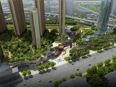 现代小区建筑 现代住宅小区规划 小区附属商业 小区商业中心