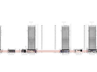 现代商业综合体 高层写字楼 商业建筑 施工图