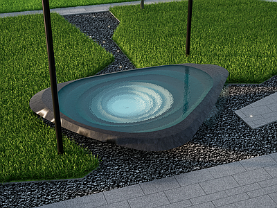 现代其他水景设施 石雕水景 水钵 水缸水景