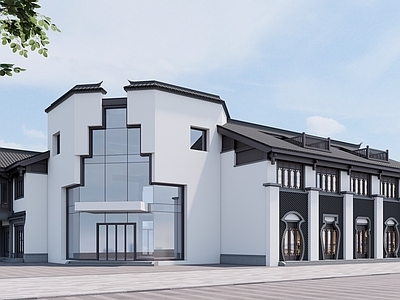 新中式现代商业街 商业 民宿 酒店 餐饮 文化馆