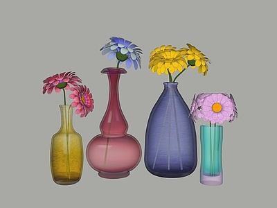 现代花艺 玻璃花瓶 玻璃 花