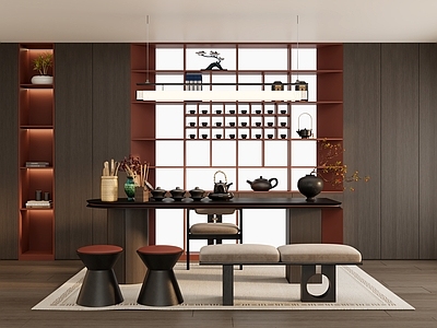 新中式现代茶室 办公室茶室