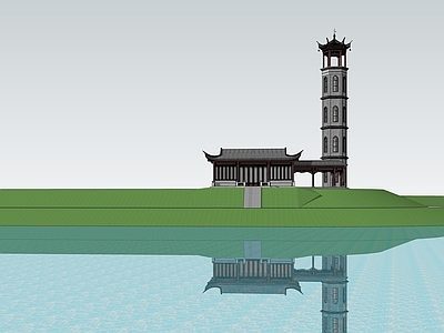 中式其他景观小建筑 中式灯塔
