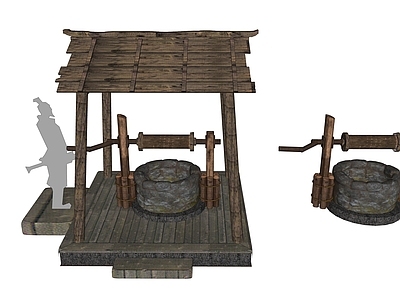 中式新中式其他景观小建筑 水井