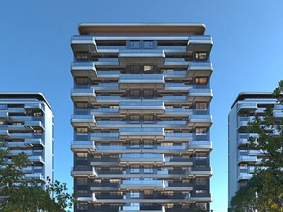 现代高层住宅 第四代住宅 四代建筑 现代住宅 住宅场景