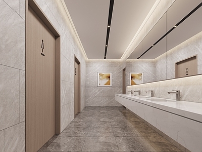 现代其他办公空间 现代公共卫生间