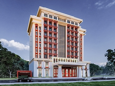 现代其他公共建筑 藏式建筑 藏式大楼 藏元素