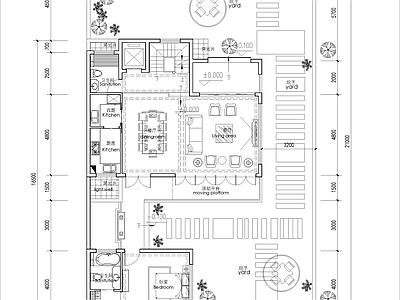 现代新中式别墅建筑 新中式合院别墅 中式合院别墅户型 200平合院户型 创新合院别墅户型 施工图