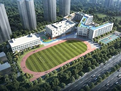 现代学校外观 现代小学