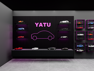 现代工业玩具礼品店 汽车 货架 展架