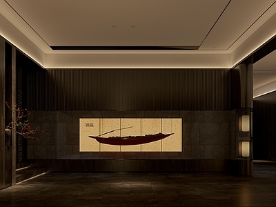 新中式现代中餐厅 餐厅 餐厅走廊