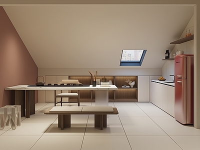 现代极简茶室 茶室柜 阁楼茶室