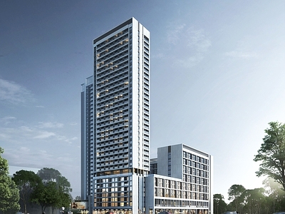 现代高层住宅 现代风格裙房 复试公寓 人才公寓 精品酒店